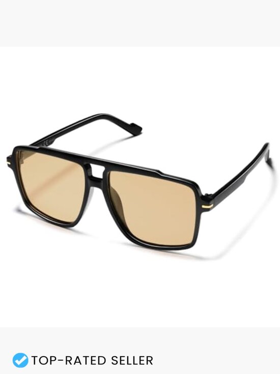 Polarized Oversized Aviator Sunglasses Retro Square Frame UV Protection main image 7